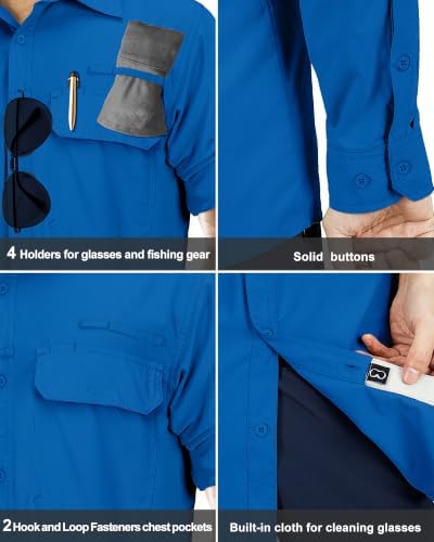 33,000ft Men's Long Sleeve Sun Protection Shirt UPF 50+ UV Quick Dry Cooling Fishing Shirts for Travel Safari Camping Hiking - Image 5