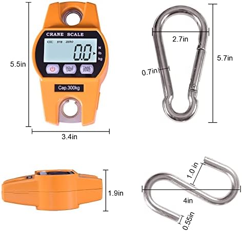 Fuzion Hanging Scale 660LB/300KG, Crane Scale with Snap-Fit Lifting Ring - Image 7