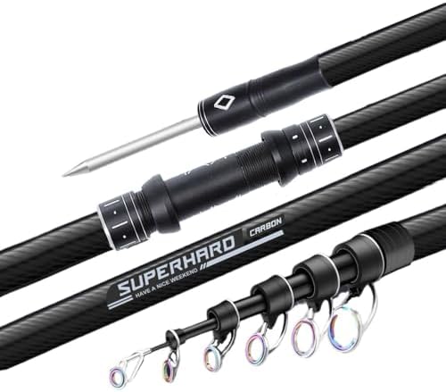 7-15Ft Black Heavy Telescopic Surf Casting Rod Carbon Fiber 20-40lb 1-7oz - Image 2