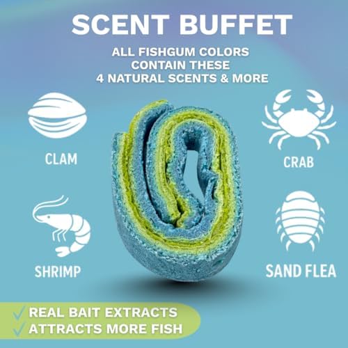 FishGum Surf Fishing Bait Strips for Saltwater Beach Fishing – Real Shrimp, Crab, Clam & Sand Flea Infused Scent – Artificial Cut Bait for Pompano, Redfish & Flounder - Image 3