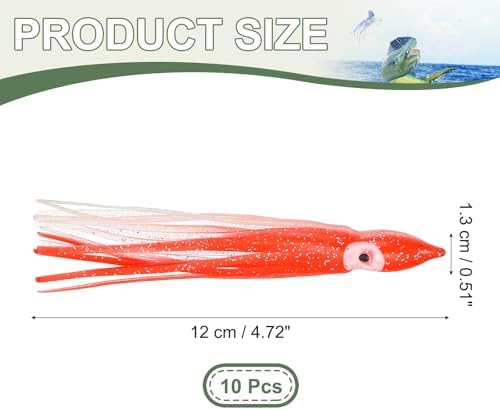 Fishing Squid Skirts, Glow Soft Plastic Trolling Lures Luminous -Fitting for (Bass/Trout/Salmon/Saltwater/Fishing Bait) - Image 2