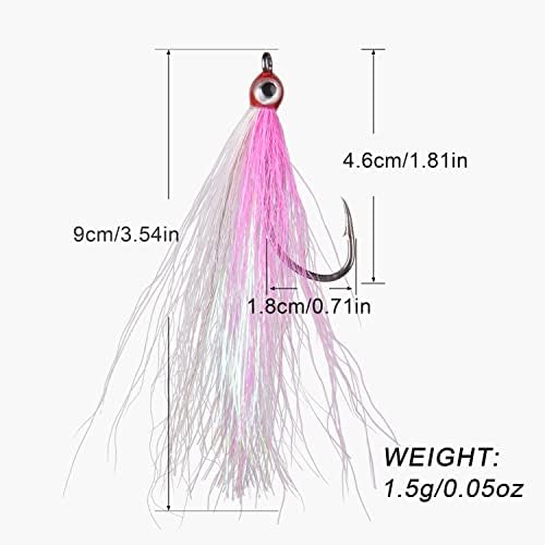 Clouser Minnow Fishing Flies Streamer Fly Fishing Lure Saltwater Striped Bass Flies Fishing Bucktail Teaser Hook Lures for Flounder Saltwater Freshwater Fishing - Image 3