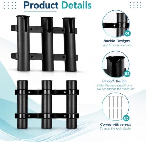 2 Pcs Rod Holders for Fishing Boat with Screws - Image 3