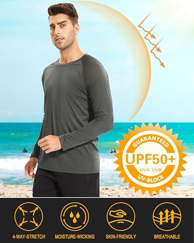 MAGCOMSEN Men's Long Sleeve Shirts UPF 50+ UV Sun Protection Athletic Shirts for Hiking Running Workout Rash Guard - Image 2