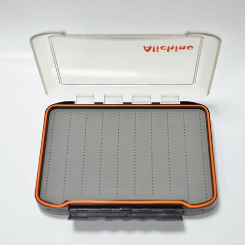 Alichino Fly Box for Fly Files Ice Jig Box Two Sided Waterproof Fly Fishing Box for Nymphs and Streamers (Grey Foam Insert C, Extra Large 11.8 * 8.4 * 2.2Inch) - Image 2