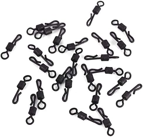 25pcs/Set Swivels Q Shaped Fishing Swivels Carp Rigs Accessory for Outdoor Fishing Matte Black by Alomejor
