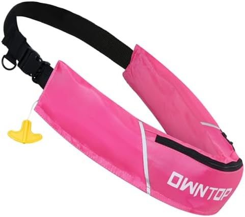Owntop Automatic/Manual Inflatable Swim Belt Pack, Manual Convertible Swim Jacket for Adults, 24g CO2 Cylinder Included, Low Profile for Kayak, Fishing, Paddle Sports by Owntop