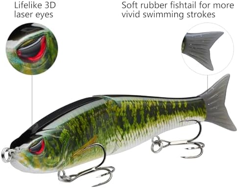 Bassdash SwimShad Glide Baits Jointed Swimbait Bass Pike Salmon Trout Muskie Fishing Lure - Image 4
