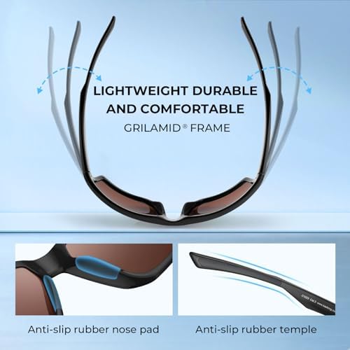 KastKing Osage Polarized Sport Sunglasses for Men and Women, Wrap Design - Image 6
