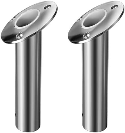 2Pcs Rod Holders for Fishing Boat, Heavy Duty 316 Stainless Steel Fishing Rod Pole Holder, Flush Mount, 15/30/90 Degree by METRAXION