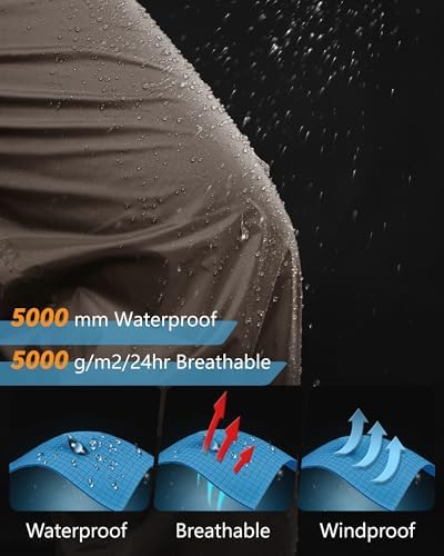 33,000ft Men's Rain Pants, Waterproof Rain Over Pants, Windproof Pants - Image 3