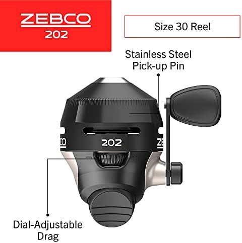 Zebco 202 Spincast Fishing Reel, Right-Hand Retrieve, Durable All-Metal Gears, Stainless Steel Pick-up Pin, Pre-Spooled with 10-Pound Zebco Fishing Line, - Image 2
