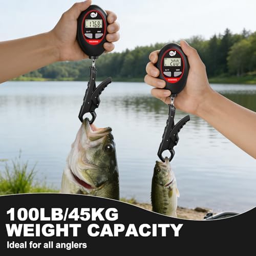 SNAIL TRAIL 100 lbs Digital Fishing Weight Scale & 4.6'' Fish Lip Gripper - Image 5