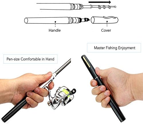 Lixada Fishing Rod Reel Combo Mini Pen Fishing Pole Kit Telescopic Fishing Rod Spinning Reel Combo Kit - Image 3