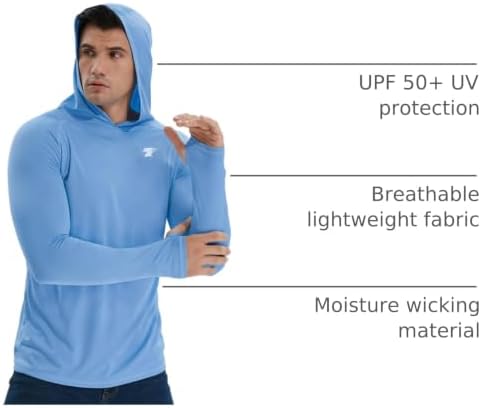 3 Pack Men's UPF 50+ Sun Protection Shirts Fishing Hoodie Long Sleeve - Image 4