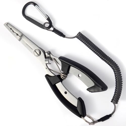 Fishing Pliers, 3rd Generation Multifunctional Stainless Steel Fish Pliers Hook Remover Tools with Lanyard, Suitable for Saltwater and Freshwater by Unknown