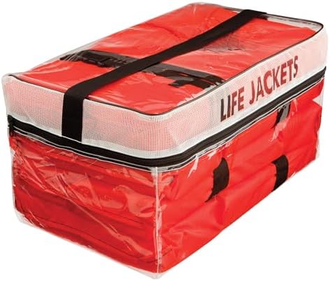 Absolute Outdoor Kent Clear Storage Bag with Type II Life Jackets, 4 Each (Adult, Orange) - Image 2
