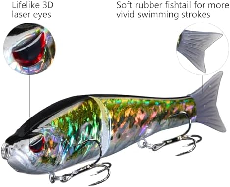 Bassdash SwimShad Glide Baits Jointed Swimbait Bass Pike Salmon Trout Muskie Fishing Lure - Image 4