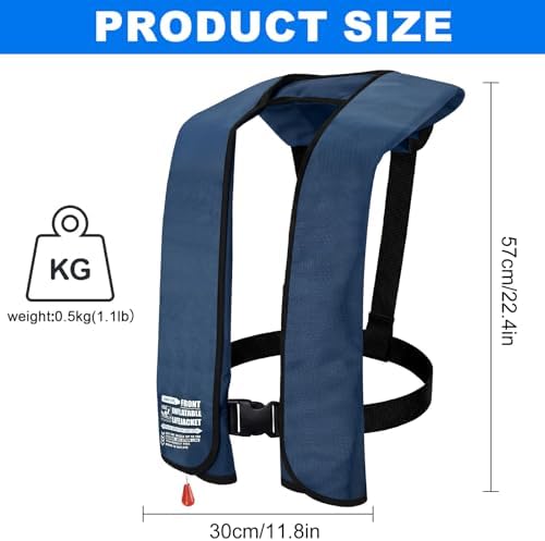 2-Pack Adult Automatic Inflatable PFD Jacket, Adjustable and Lightweight Water Sports Vest for Kayak SUP Paddleboarding Boating Sailing Fishing (Buoyancy is Greater Than 150 N) - Image 2