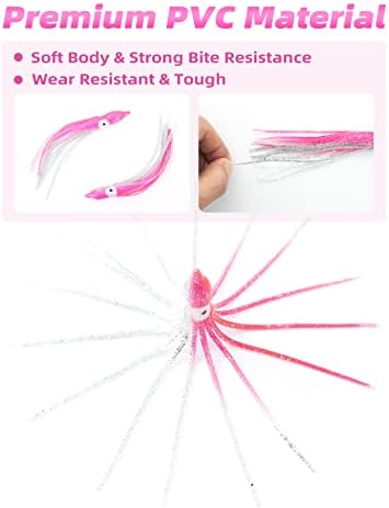 BLUEWING Trolling Squid Skirts Fishing Saltwater 2,3,5,8,12 Inch Octopus Lures 1pcs/5pcs - Image 3