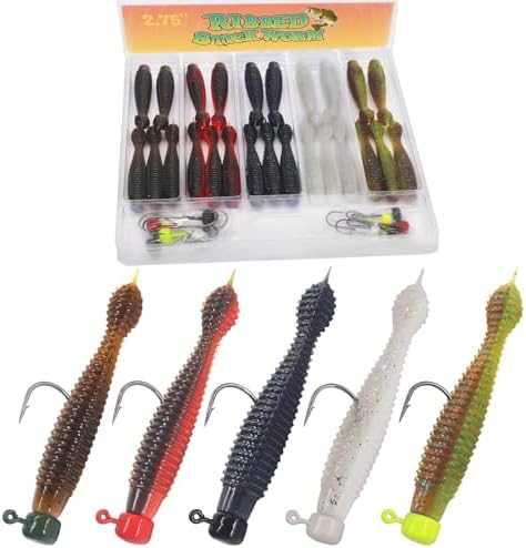 Ned-Rig-Kit-Finesse-Baits-Soft-Plastic-Worms-Fising-Lure for Bass Stick Swimbait Minnow Crawfish Lures Shroom Ned Jig Head Kit by XFISHMAN