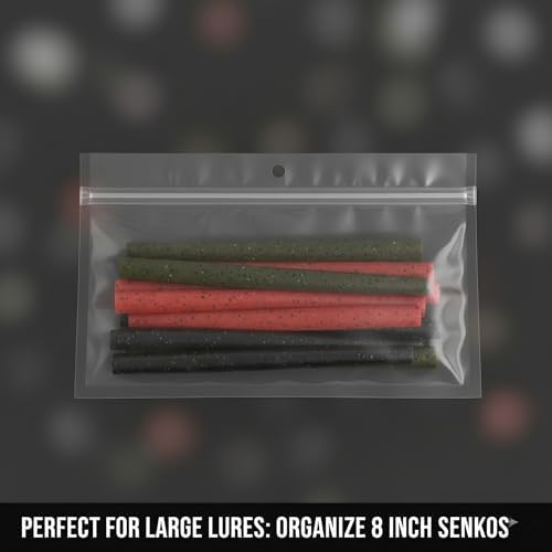 100 Pack Soft Plastic Baits Bags 8.8"x5.5" | Heavy-Duty Clear Lock Zipper Lure Packaging Bags - Leakproof Double-Sealed Zipper Storage for Soft Plastic Lures & Fishing Gear | Multiple Sizes - Image 4