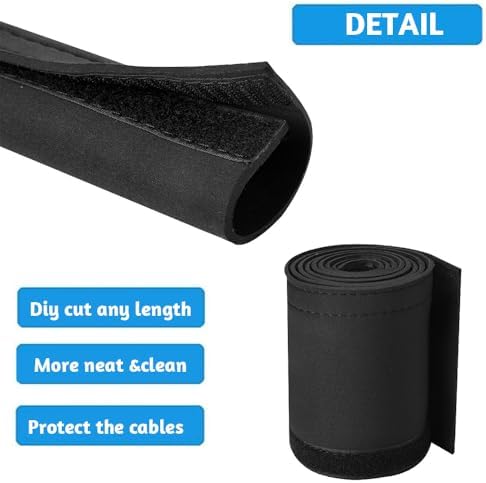 YUKIIATIF Trolling Motor Cable Organizer Sleeve,60" Neoprene Cable Sleeve for Trolling Motor Wire Cover Black - Image 3