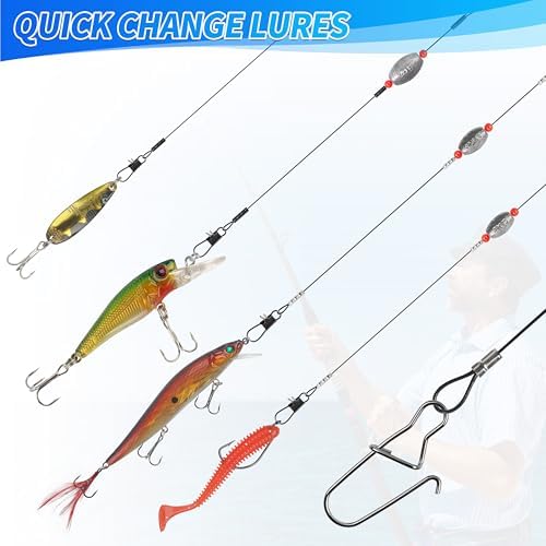 AGOOL Carolina Rig Catfish Rigs Saltwater Bottom Surf Fishing Rigs with Fishing Wire Leader Egg Sinkers Flounder Rigs Fishing Ready Rigs for Flounder Striped Bass Grouper Drum Redfish Fishing - Image 4