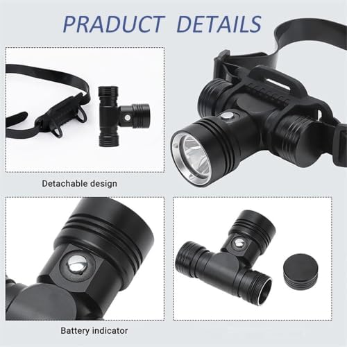 Diving Headlamp, Rechargeable Swimming Headlight Super Bright - Image 3