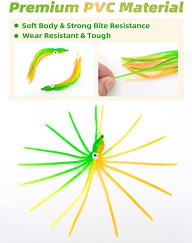 BLUEWING Trolling Squid Skirts Fishing Saltwater 2,3,5,8,12 Inch Octopus Lures 1pcs/5pcs - Image 3