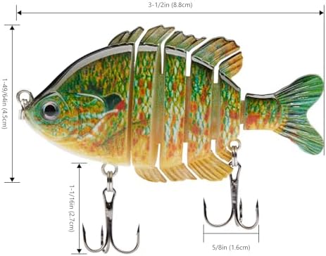 BASSDASH SwimPanfish Multi Jointed Bluegill Bass Fishing Lure Swimbaits - Image 2