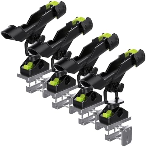 Combo Mount Fishing Rod Holders - 360 Degree Adjustable Boat Rod Rack by Hikeen