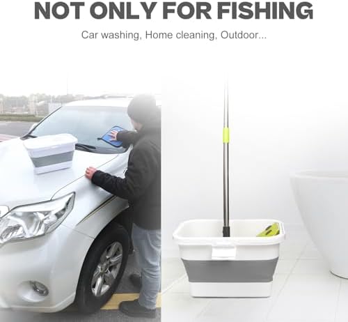 VEYWANE Live Bait or Fish Bucket with Aerator, 14 Quarts Multi-Function Collapsible Fishing Container Box with Rechargeable Air Pump - Image 5