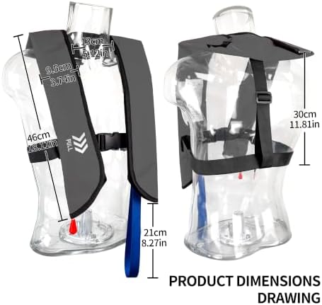 Automatic Inflatable Life Jacket,Preserver PFD for Adults,Life Vest for Adult,Supports Weight up to 330 pounds - Image 2