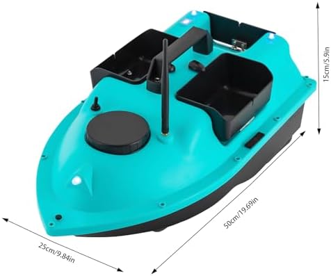 RC Bait Boat, 600m/1968ft Long-Distance Control Surf Fishing Bait Boat 4.4LBS Loading Capacity with Dual 5200mAh Battery and LCD for Lake/Ocean Angling, Auto Navigation (Blue) - Image 2