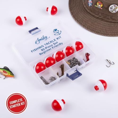 Smaky Fishing Hooks Bobbers - Tackle Kit, 80 Pcs - Image 5