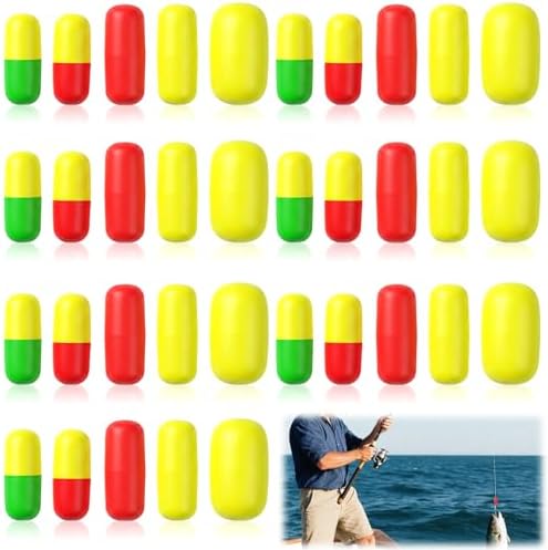 100 Pieces Pompano Rig Floats, Fishing Float Bobbers, Trout Floats for Surf Fish Snell Making Kit for Trout Catfish Walleye by Unknown