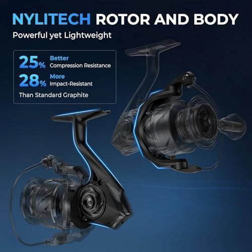 KastKing Verus Spinning Fishing Reels with Lightweight Nylitech Body - Image 4