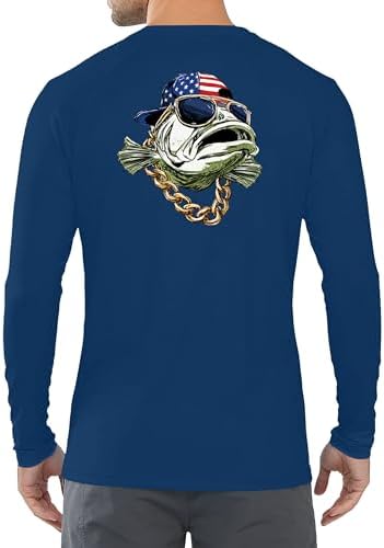 Men's UPF 50+ Sun Fishing Shirt, Long Sleeve UV Protection Tee, Quick Dry Rash Guard for Outdoor Swim Hiking - Image 3