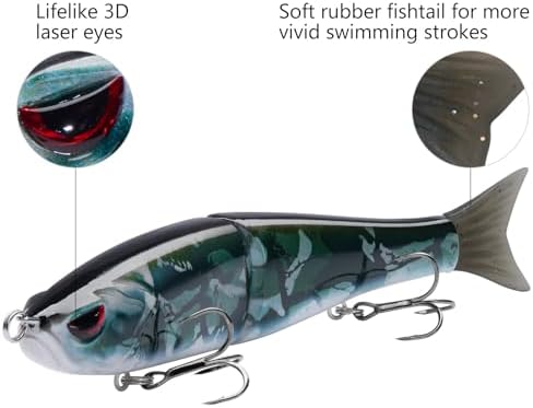 Bassdash SwimShad Glide Baits Jointed Swimbait Bass Pike Salmon Trout Muskie Fishing Lure - Image 4