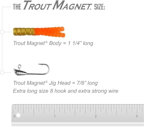 Trout Magnet 82-Piece Neon Fishing Gear Kit, Includes 70 Grub Bodies Trout Bait and 12 Size 8 Hooks - Image 6