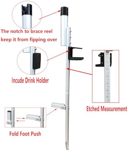 Brocraft Surf Rod Holder/Surf Spike Rod Holder with Cup Holder/Sand Spike Rod Holder/Sand Spikes for surf Fishing - Image 4