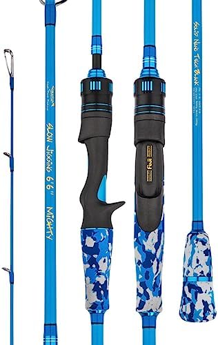 GOOFISH® Blue 6'6"(195cm) Solid Nano Tech Blank Saltwater Slow Pitch Jigging Rod PE3-6 Jig 150-500g by GOOFISH%C2%AEROD