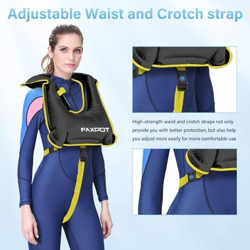 Snorkel Vest, Adults Portable Kayaking Buoyancy Inflatable Swim Vest Jackets, Diving Surfing Adjustable Snorkeling Vest Swimming Jacket for Outdoor Water Sports Fun Safety - Image 3