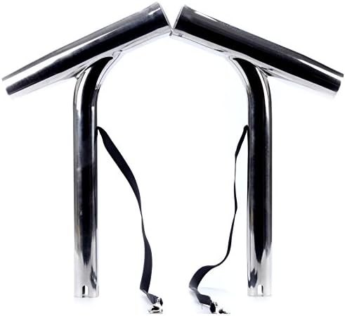 Amarine Made 2Pcs Boat Fishing Rod Holder, Silver Highly Polished Stainless Steel Rod Holder, Outrigger Stylish Fishing Pole Holder by AmarineMade