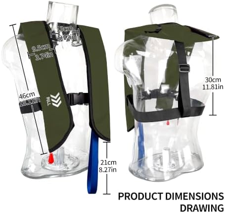 Automatic Inflatable Life Jacket,Preserver PFD for Adults,Life Vest for Adult,Supports Weight up to 330 pounds - Image 2
