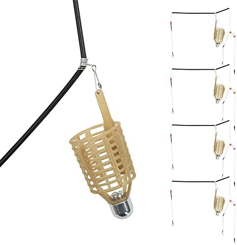 Portable Fishing Bait Cage 4PCS Lightweight Lure Trap Basket Feeder Tackle Accessories for Carp Catfish Crappie Bass Trout Fishing Saltwater Freshwater (30g 4pcs) by EIMSOAH