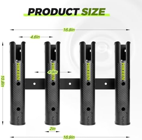 Hikeen Adjustable Fishing Rod Holder, 4 Tube Fishing Pole Holders Wall-Mounted Rod Rack for Boat Kayak Golf Cart Garage Crate Cooler Wagon RV - Image 6