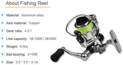 Lixada Fishing Rod Reel Combo Mini Pen Fishing Pole Kit Telescopic Fishing Rod Spinning Reel Combo Kit - Image 7