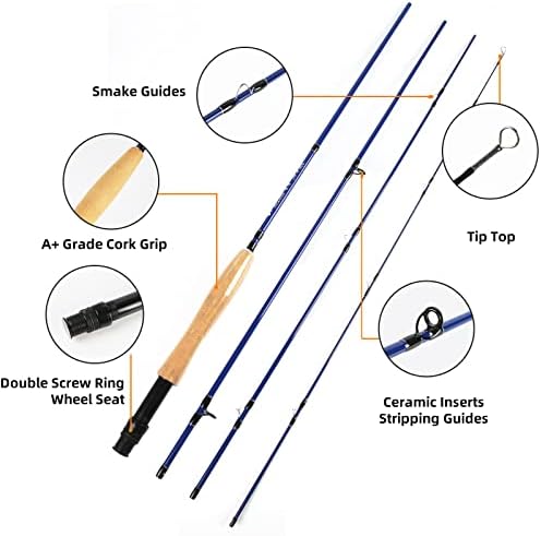 Fly Fishing Rod and Reel Combo - 3/5/8 WT Starter Kit with 4-Piece Fly Rod - Image 2